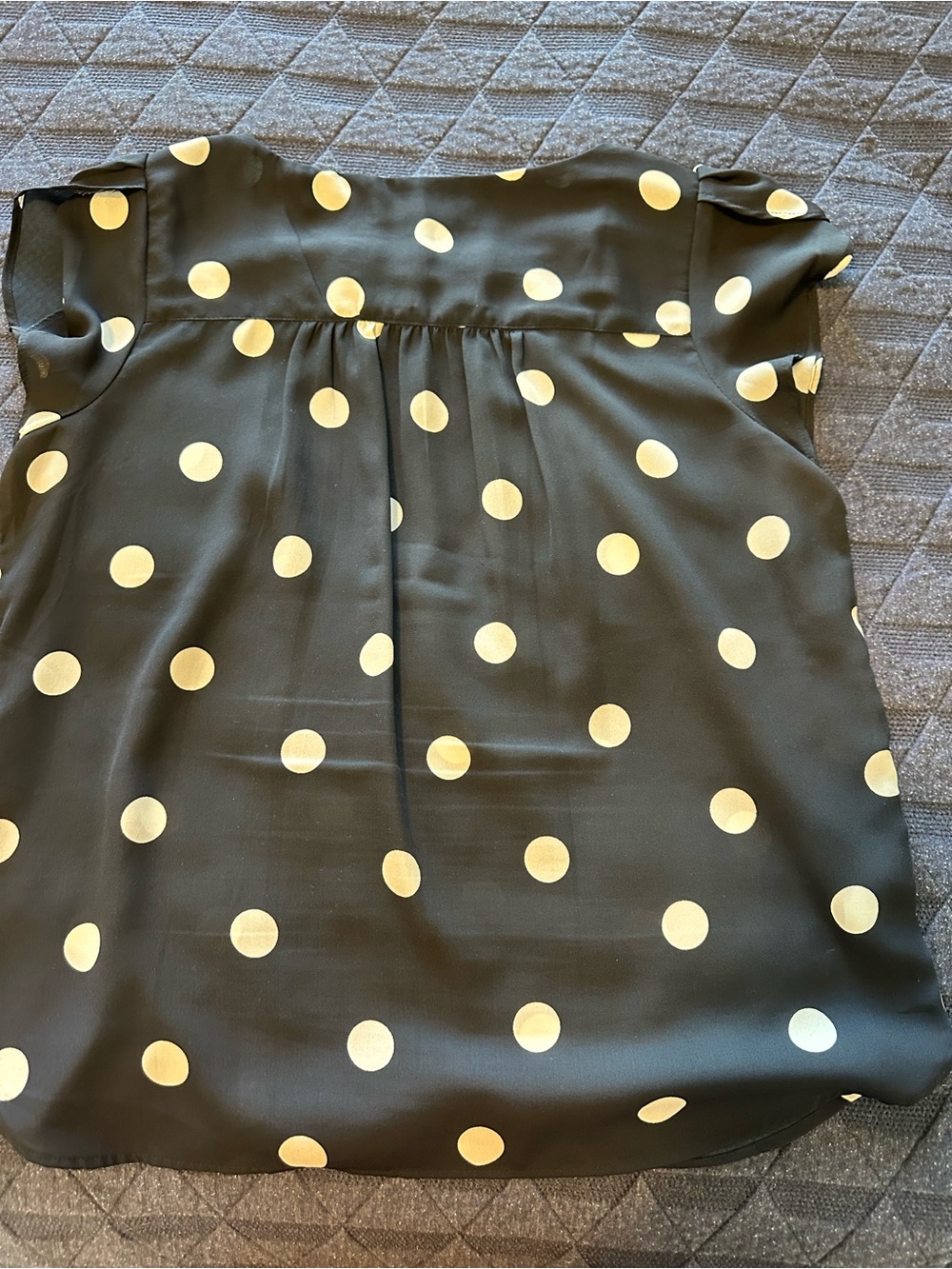 Loft Navy and Cream Polka Dot Blouse - Picture 5 of 6